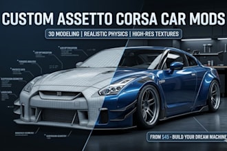 create custom assetto corsa car mods, physics tuning, and 3d skins