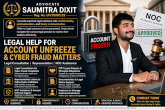 unfreeze bank account in cyber fraud cases, cyber fraud legal consultation