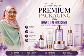 design premium packaging and label design for beauty and skincare brand