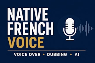 record a natural native french voice over for videos ai and dubbing