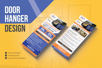 design modern professional door hanger for real estate, cleaning, roofing