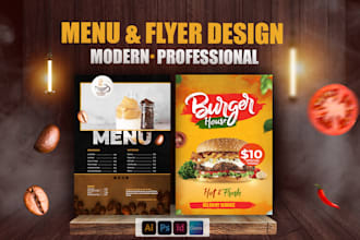 modern restaurant menu and food flyer design