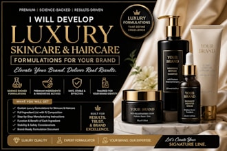develop luxury skincare and haircare formulations for your brand