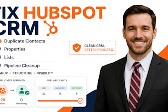 fix hubspot crm duplicate contact properties list pipline cleanup convert them