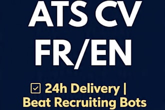 create ats resume CV cover letter linkedin in 24h