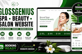 design glossgenius spa beauty salon website online booking skincare business
