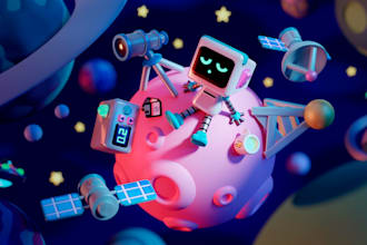create stylized 3d game art, environments and props