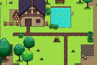 do pixel top down tileset, tilemap, spritesheet, game asset and indie game map