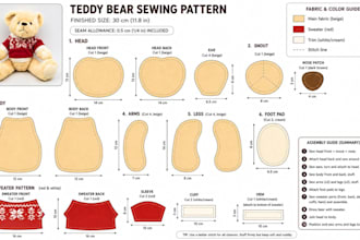 create custom plush sewing pattern stuffed toy oc tech pack for production ready