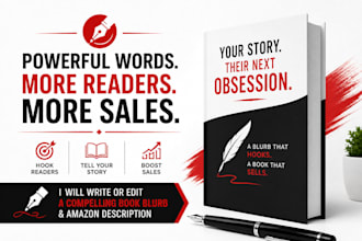 write or edit book blurb, compelling book description, amazon description