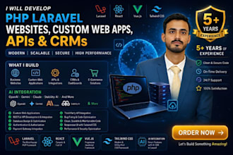 build custom PHP laravel saas, CRM and business web app