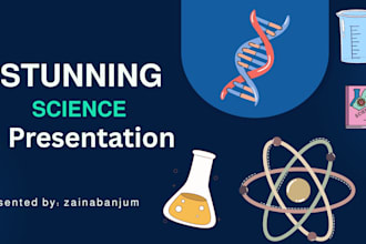 design modern educational or science presentation slides in canva
