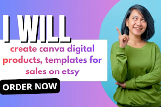 create canva digital products brochure planner templates for etsy shop set up