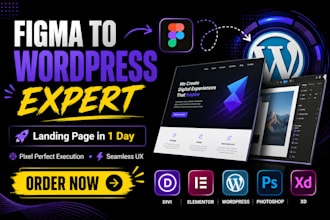do figma, PSD, xd to wordpress conversion, pixel perfect, mobile friendly