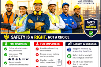 create safety poster for construction work
