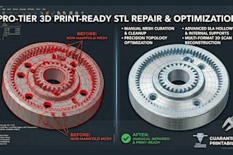 fix stl file errors, repair non manifold mesh, and optimize or modify 3d prints