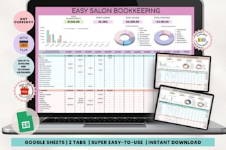 create hair salon spreadsheet google sheets booking, inventory, profit  tracker