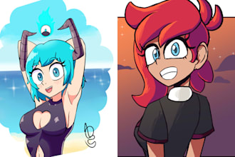 draw anime cartoon ilustración and comic sfw and nsfw