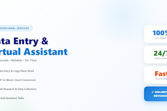 data entry, copy paste, PDF to word and we research