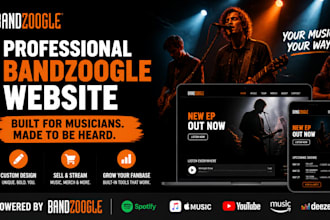 build bandzoogle website, bandzoogle store, bandzoogle website design for bands