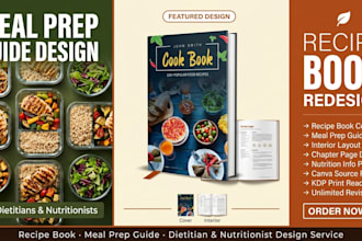 design recipe book redesign meal prep guide cover for dietitian and nutritionist