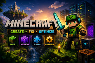create, fix and optimize game mod minecraft server setup modpacks plugins