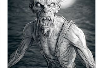 draw horror dark art character creature illustration cover