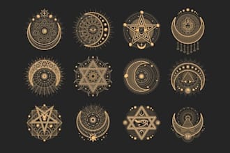 do custom modarn sacred geometry, mystical, yoga, holistic, spiritual logo des
