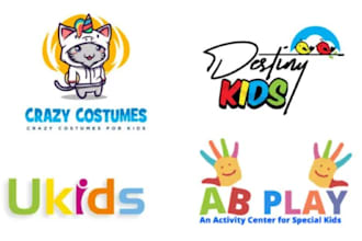 create a stunning kids logo or baby shop or baby