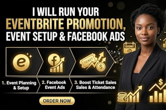 run eventbrite promotion, event setup, planning facebook event ads, ticket sales