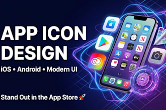 design modern app icon for ios and android mobile apps