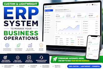 develop a custom lightweight erp system to manage your business operations