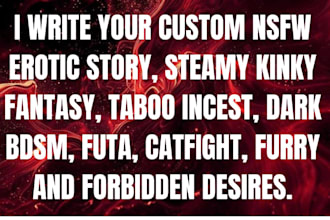 write nsfw fanfiction futa furry taboo incest catfight extreme bdsm story