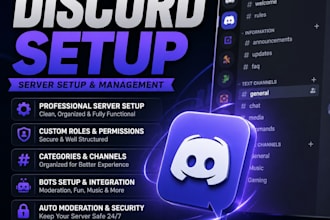 any custom discord server setup within 12 to 24 hours
