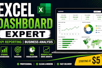 create a professional excel dashboards for KPI tracking and reporting
