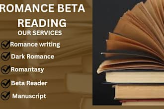 beta read your romance romantasy dark romance manuscript