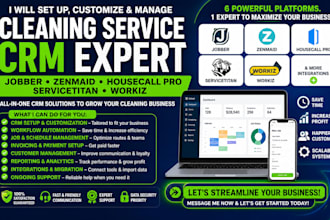 setup cleaning service CRM jobber zenmaid housecall pro servicetitan workiz