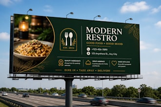 modern restaurant posters and food advertisements