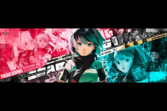 design professional anime or gaming youtube banner