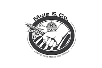 design vintage farm, cattle and outdoor logo