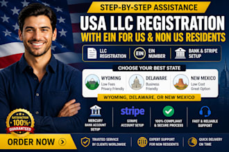 usa llc registration with ein for US and non US residents with mercury stripe