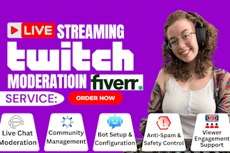 moderate twitch live streaming chat moderation organic growth