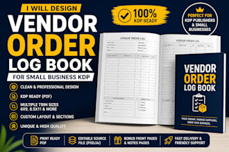 design a vendor order log book for small business KDP