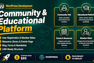 design and develop a wordpress community and educational platform
