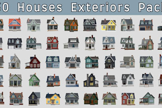 create high quality, low poly 3d house models for your game