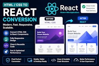 convert your HTML CSS website into a modern react application