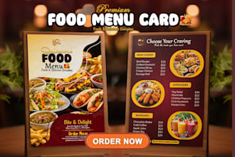 design or redesign restaurant menu, food flyer, food menu, product label