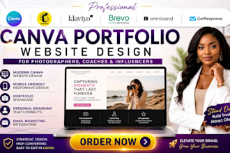 canva portfolio photographers personal brand coaches influencer website design