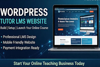wordpress tutor lms elearning course website design and setup