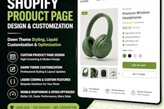 build shopify product page, dawn theme customization